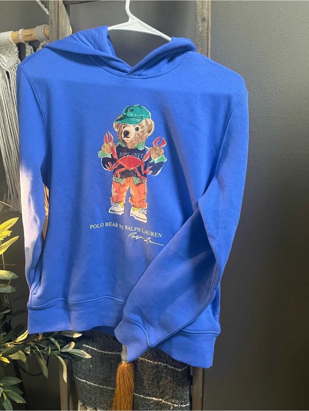 Ralph Lauren Blue Kids Polo Bear Hoodie
